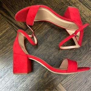 A New Day Red block heels / heeled sandals size 7W